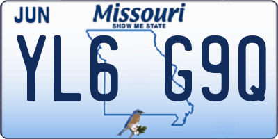 MO license plate YL6G9Q