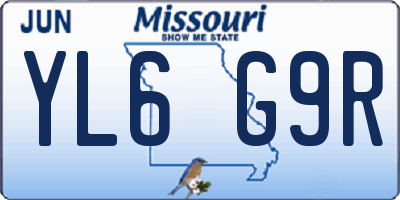 MO license plate YL6G9R