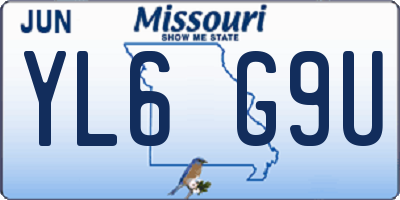 MO license plate YL6G9U