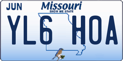 MO license plate YL6H0A