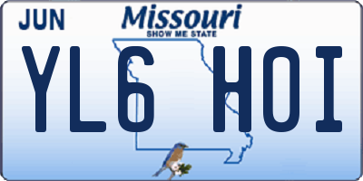 MO license plate YL6H0I