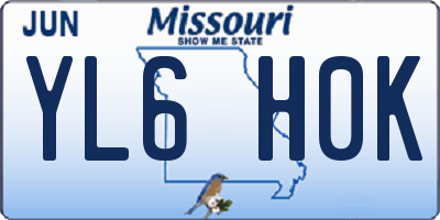 MO license plate YL6H0K