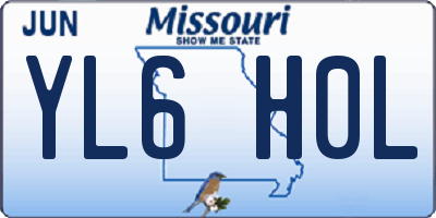 MO license plate YL6H0L