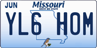 MO license plate YL6H0M