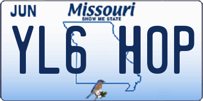 MO license plate YL6H0P