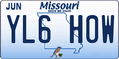 MO license plate YL6H0W