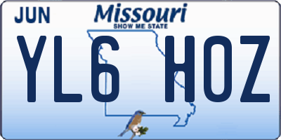 MO license plate YL6H0Z