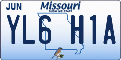 MO license plate YL6H1A