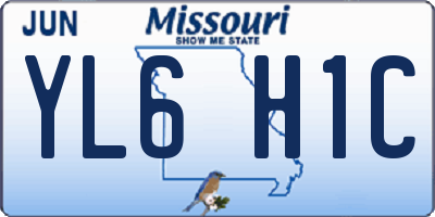 MO license plate YL6H1C