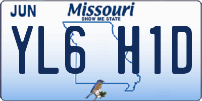 MO license plate YL6H1D