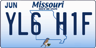 MO license plate YL6H1F