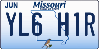 MO license plate YL6H1R