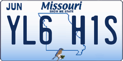 MO license plate YL6H1S