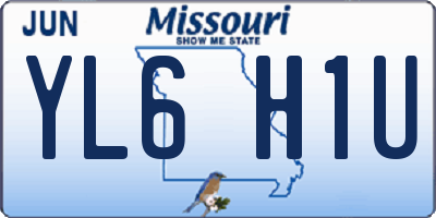 MO license plate YL6H1U