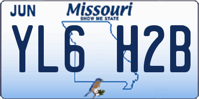 MO license plate YL6H2B