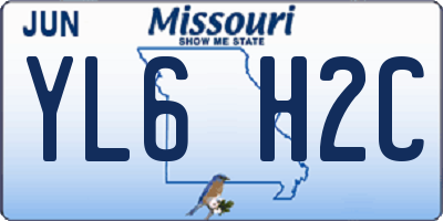 MO license plate YL6H2C