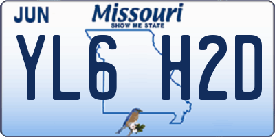 MO license plate YL6H2D