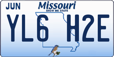 MO license plate YL6H2E