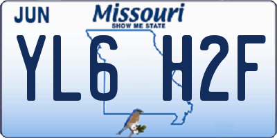 MO license plate YL6H2F
