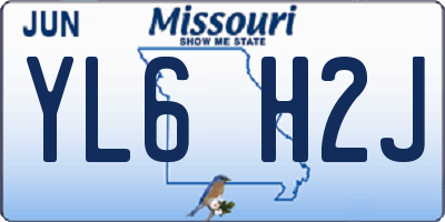 MO license plate YL6H2J