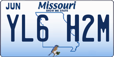MO license plate YL6H2M