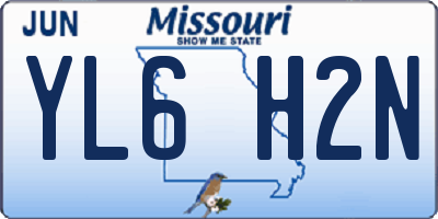 MO license plate YL6H2N
