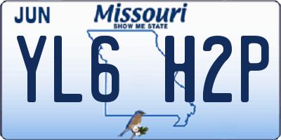 MO license plate YL6H2P