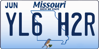 MO license plate YL6H2R