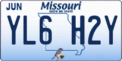 MO license plate YL6H2Y