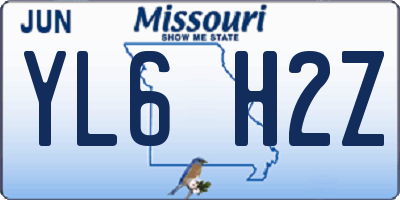 MO license plate YL6H2Z