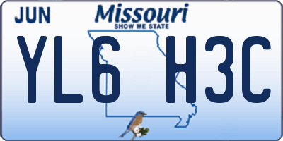 MO license plate YL6H3C