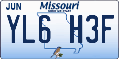 MO license plate YL6H3F