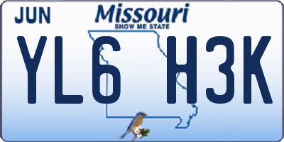 MO license plate YL6H3K