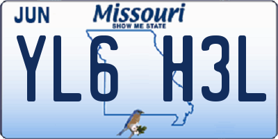 MO license plate YL6H3L