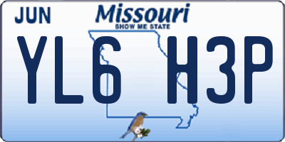 MO license plate YL6H3P