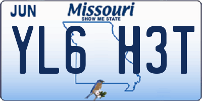 MO license plate YL6H3T