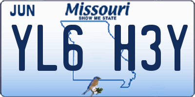 MO license plate YL6H3Y