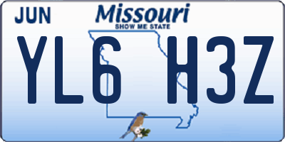 MO license plate YL6H3Z