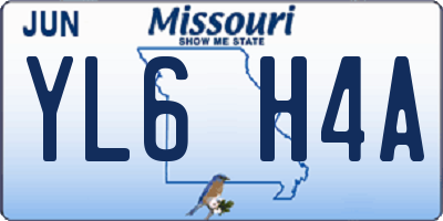 MO license plate YL6H4A
