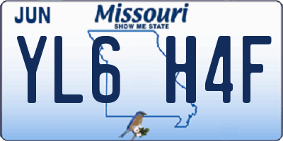 MO license plate YL6H4F