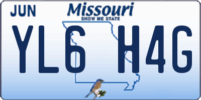 MO license plate YL6H4G