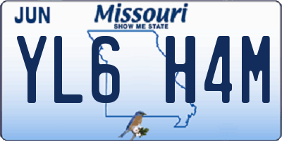 MO license plate YL6H4M