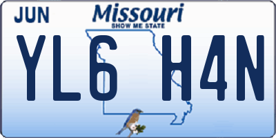MO license plate YL6H4N