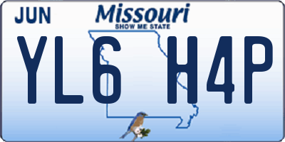 MO license plate YL6H4P