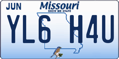 MO license plate YL6H4U