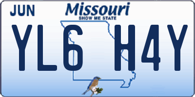 MO license plate YL6H4Y