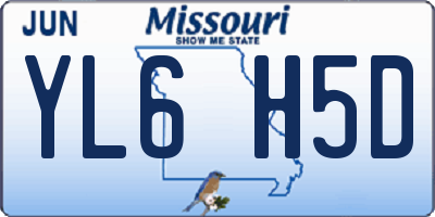 MO license plate YL6H5D