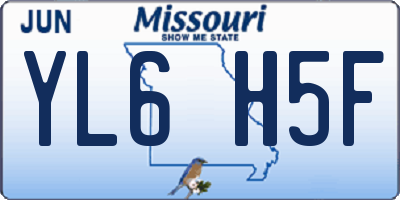 MO license plate YL6H5F