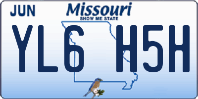 MO license plate YL6H5H