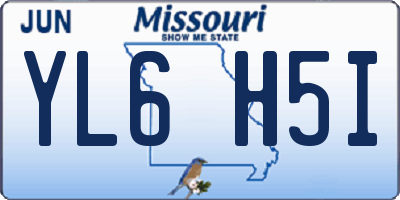 MO license plate YL6H5I